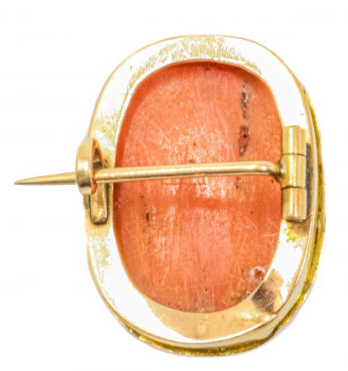 BROCHE CAMAFEO CON CORAL DE PPS. DEL S.XX