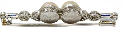 BROCHE ART DECO CON PERLAS Y DIAMANTES