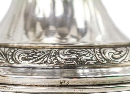 CENTRO DE MESA EN CRISTAL Y PLATA DE MEDIADOS DEL S.XX