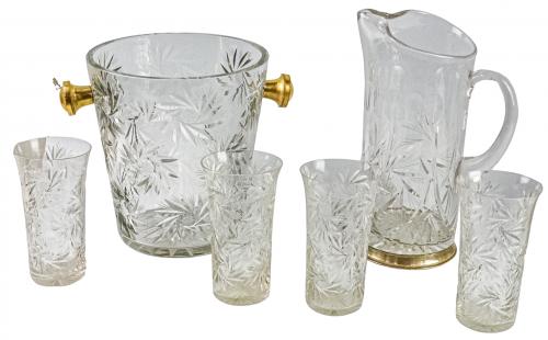 CONJUNTO DE PIEZAS EN CRISTAL DE MEDIADOS DEL S.XX