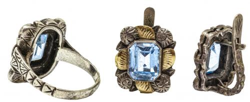 PENDIENTES Y ANILLO AÑOS 30-40