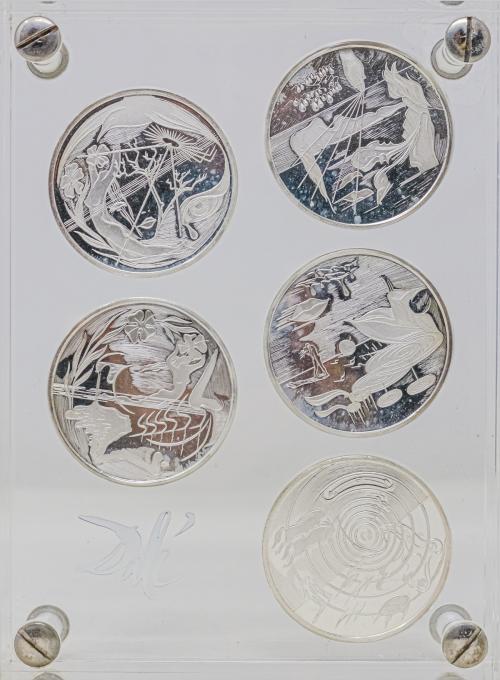 CINCO MEDALLAS DE HOMENAJE A SALVADOR DALÍ