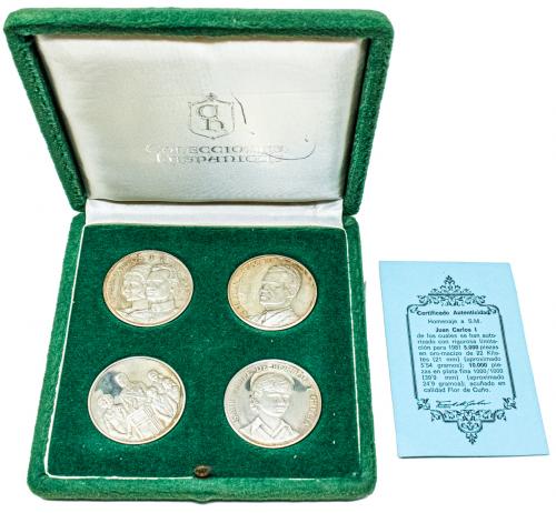 CUATRO MEDALLAS CONMEMORATIVAS DE PLATA