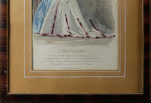 DOS LITOGRAFÍAS DE MODA DE PPS. DEL S.XX