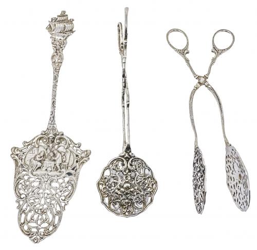 TRES PALAS DE SERVICIO DE PLATA