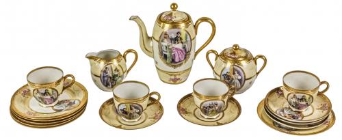 JUEGO DE CAFÉ DE PORCELANA VIENESA