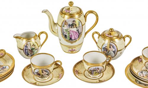 JUEGO DE CAFÉ DE PORCELANA VIENESA