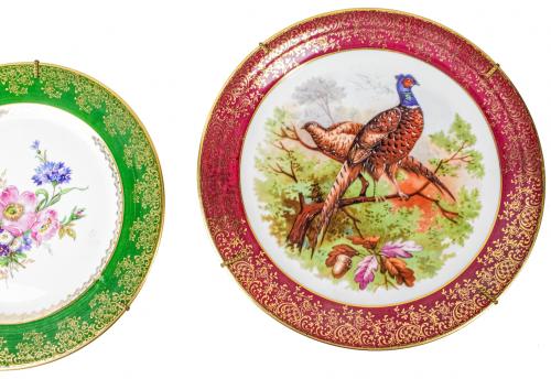 CUATRO PLATOS EN PORCELANA DE LIMOGES