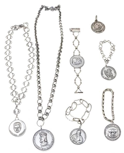 COLECCIÓN DE SIETE MEDALLAS DE PLATA