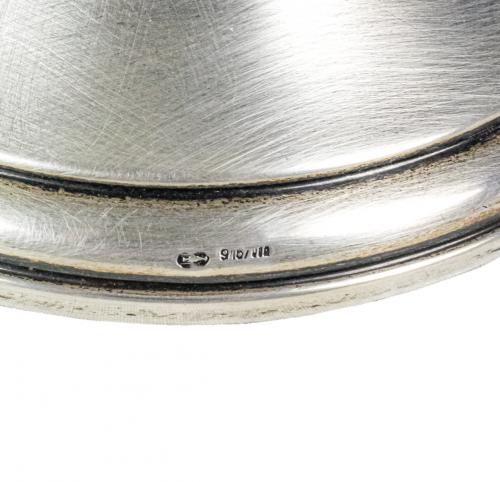 CENTRO DE MESA EN CRISTAL Y PLATA PRIMER TERCIO DEL S.XX