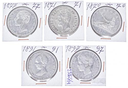 CINCO MONEDAS DE PLATA