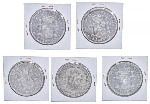 CINCO MONEDAS DE PLATA
