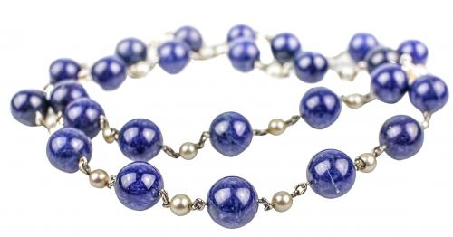 COLLAR DE SODALITA Y PERLAS