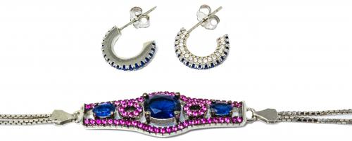 PULSERA Y PENDIENTES DE PLATA