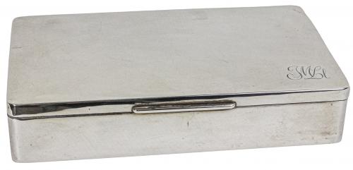 CAJA CIGARRERA EN PLATA DE MEDIADOS S.XX
