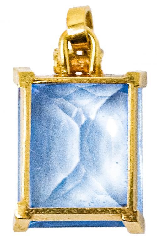 COLGANTE CON ESPINELA AZUL Y BRILLANTES