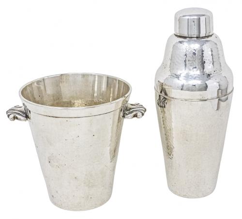 CUBITERA Y COCTELERA EN METAL AÑOS 30