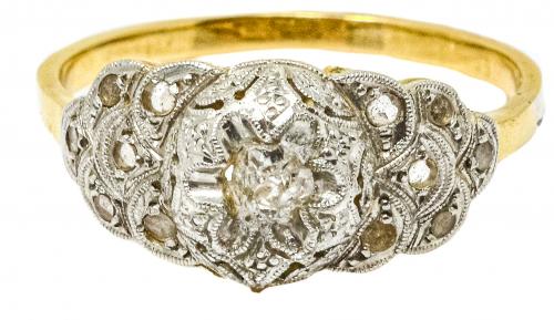 SORTIJA CON DIAMANTES DE PPS. DEL S.XX