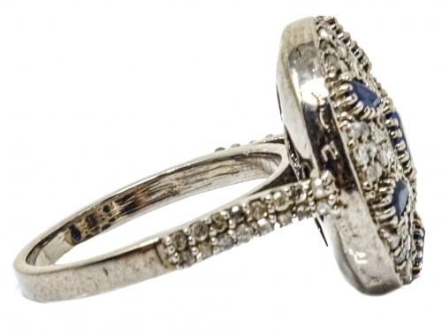 ANILLO CON ZAFIROS Y BRILLANTES
