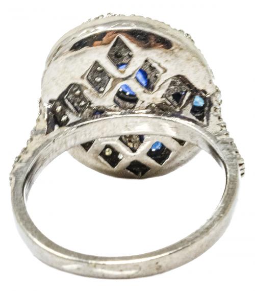 ANILLO CON ZAFIROS Y BRILLANTES