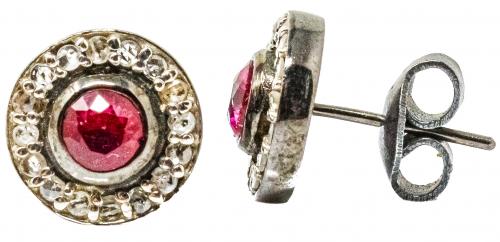 PENDIENTES CON RUBÍES Y BRILLANTES