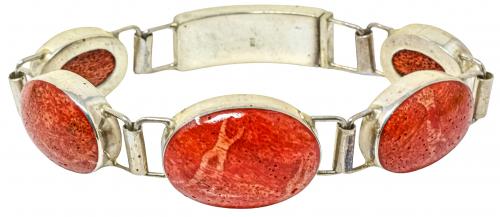 PULSERA DE PLATA CON CORAL ESPONJA