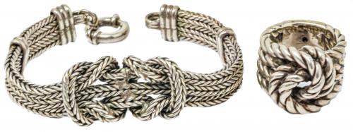 PULSERA Y ANILLO CON NUDOS DE PLATA