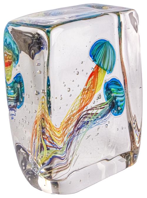 "ACUARIO DE MEDUSAS" DE CRISTAL DE MURANO FINALES S.XX