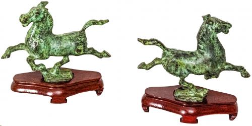PAREJA DE CABALLOS DE BRONCE