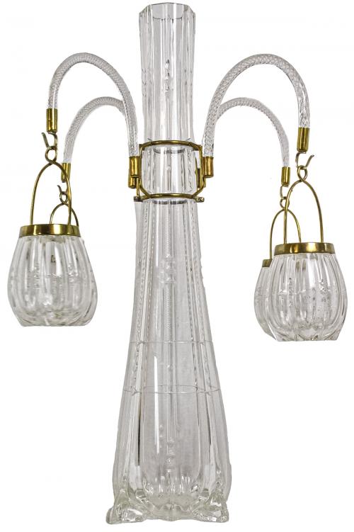 ORIGINAL JARRÓN FLORERO EN CRISTAL DE PRINCIPIOS DEL S.XX