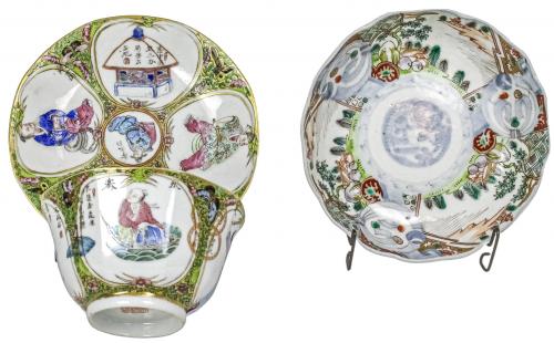 TAZA CON PLATO Y BOL DE PORCELANA CHINA