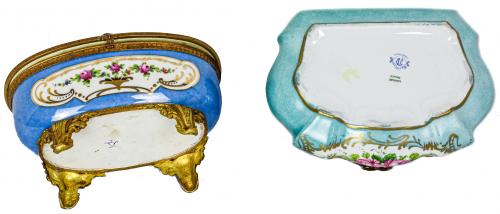 DOS CAJAS DE PORCELANA DE FRANCESA DE LA 1ª MITAD DE S.XX