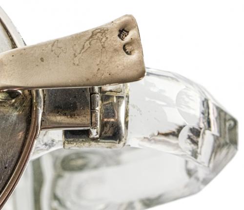 JARRA PARA AGUA EN CRISTAL TALLADO Y PLATA DE MEDIADOS .SXX