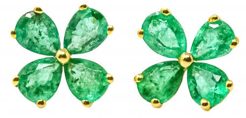 PENDIENTES FLOR CON ESMERALDAS