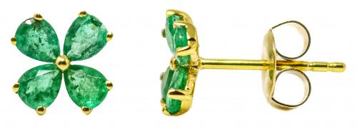 PENDIENTES FLOR CON ESMERALDAS