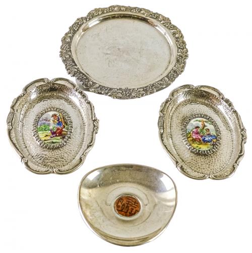 CUATRO CENTRITOS DE PLATA DE LOS AÑOS 60