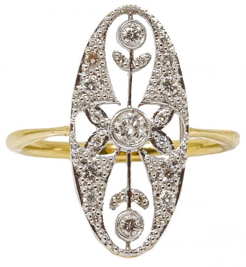 ANILLO LANZADERA ESTILO ART DECO