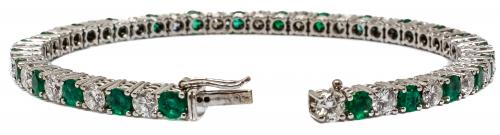 PULSERA RIVIERE CON BRILLATES Y ESMERALDAS