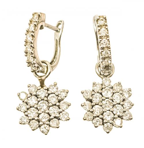 PENDIENTES ROSETONES CON BRILLANTES
