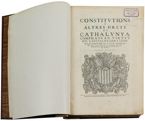 "CONSTITUTIONS Y ALTRES DRETS DE CATALUNYA..."