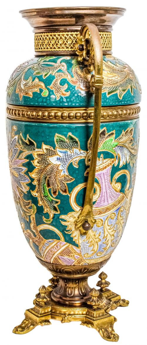 GRAN JARRÓN EN PORCELANA FRANCESA DE FINALES S.XIX
