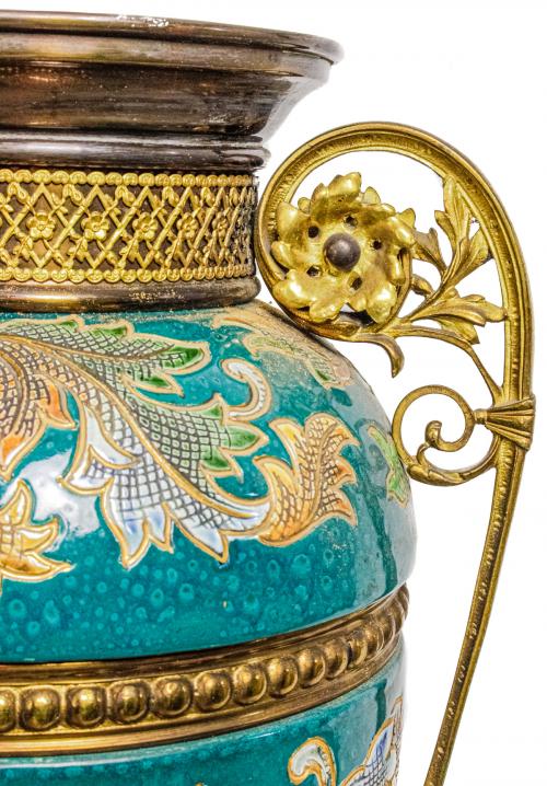 GRAN JARRÓN EN PORCELANA FRANCESA DE FINALES S.XIX
