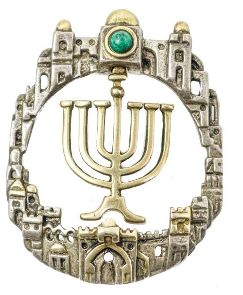 COLGANTE JERUSALEM CON CANDELABRO MENORÁ
