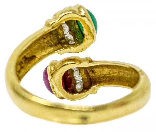 ANILLO CON ESMERALDA Y RUBÍ