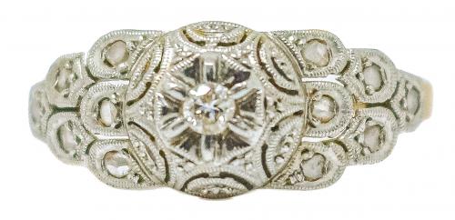 SORTIJA CON DIAMANTES DE PPS. DEL S.XX