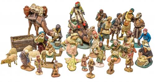 CONJUNTO DE FIGURAS DE PESEBRE DE LOS AÑOS 50/60