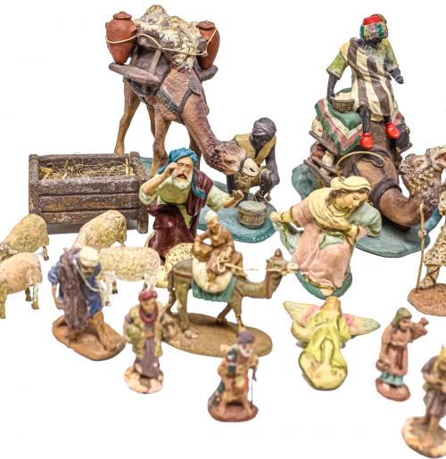 CONJUNTO DE FIGURAS DE PESEBRE DE LOS AÑOS 50/60