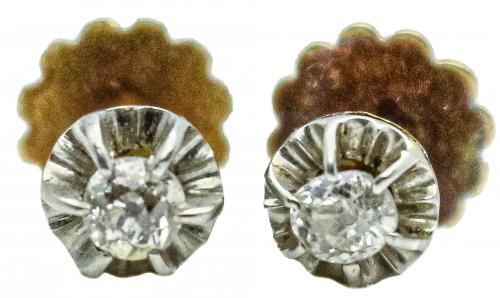 PENDIENTES CON DIAMANTES DE PPS. S.XX