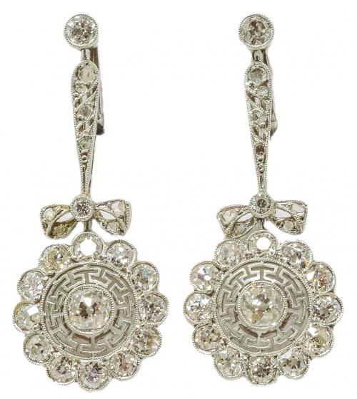 PENDIENTES CON DIAMANTES DE PPS. DEL S.XX
