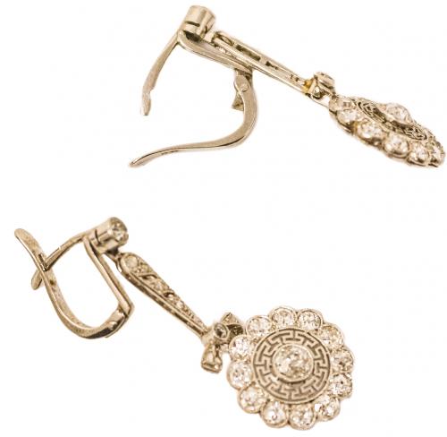 PENDIENTES CON DIAMANTES DE PPS. DEL S.XX
